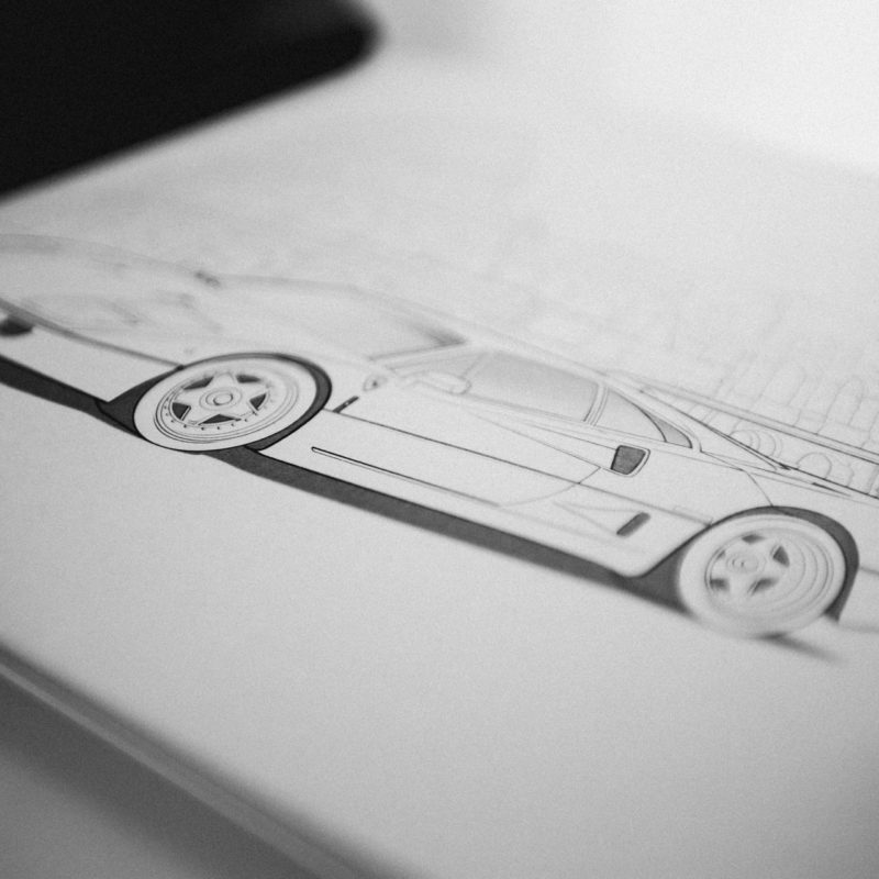 FERRARI F40 coloring page / car coloring book